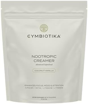 CYMBIOTIKA Nootropic Creamer – MCT Oil, Alpha GPC, L-Theanine – Keto, Vegan, Sugar-Free Coffe... | Amazon (US)
