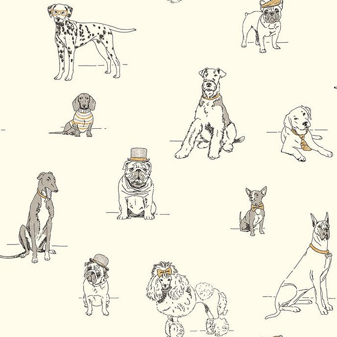 Fancy Dogs Wallpaper | Ballard Designs, Inc.