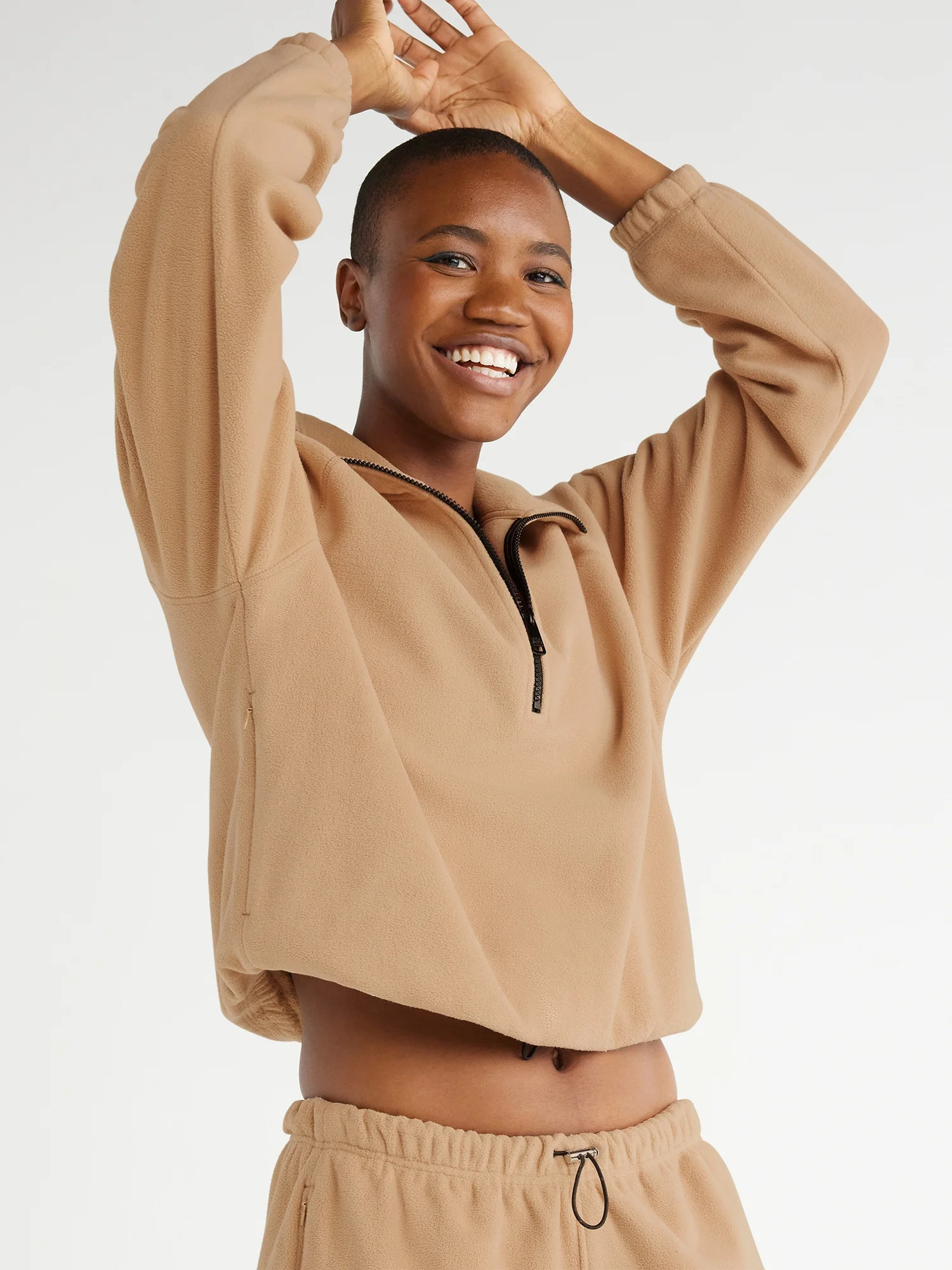 Love & Sports Women's Quarter Zip Fleece Pullover, Sizes XS-XXXL | Walmart (US)