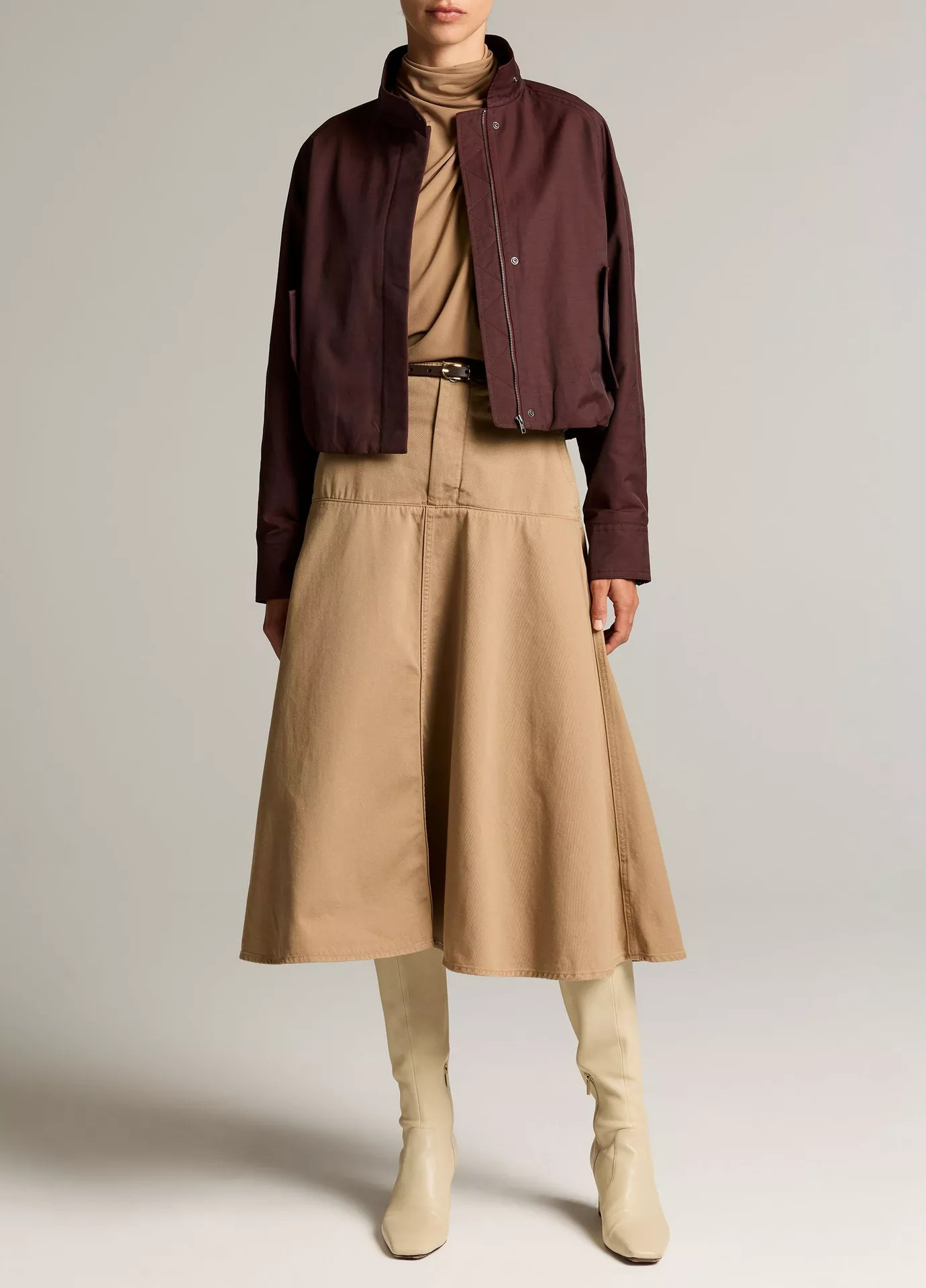 Cotton-Blend Funnel-Neck Jacket | Vince LLC