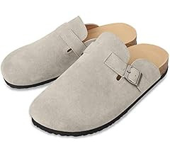Boston Suede Clogs for Women Men Dupes Unisex Arizona Delano Slip-on Potato Shoes Footbed Cork Cl... | Amazon (US)