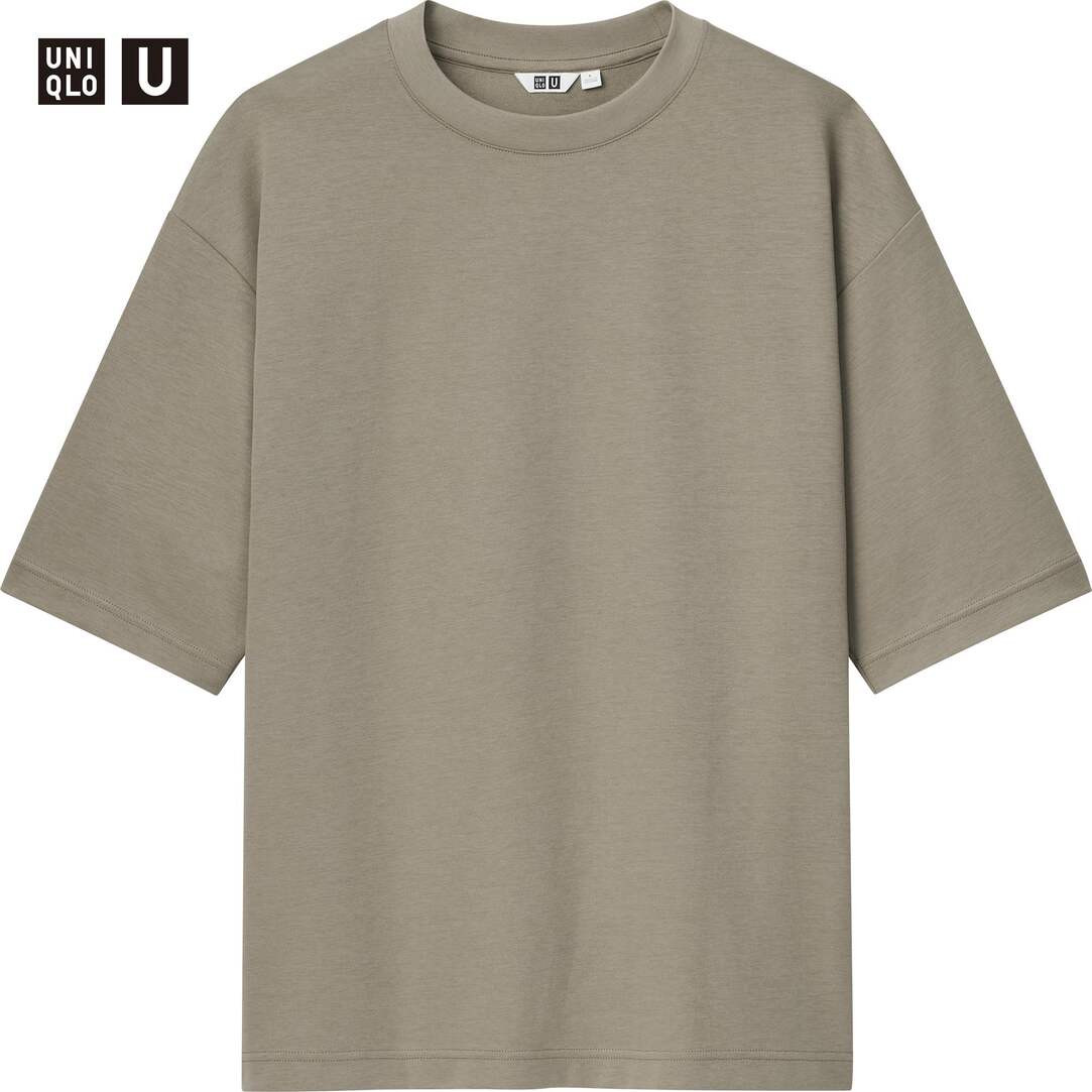 Uniqlo U AIRism Cotton Oversized Crew Neck T-Shirt | UNIQLO (UK)
