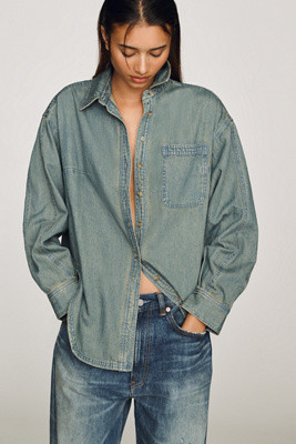 100% Cotton Denim Buttondown Shirt | Anthropologie (US)