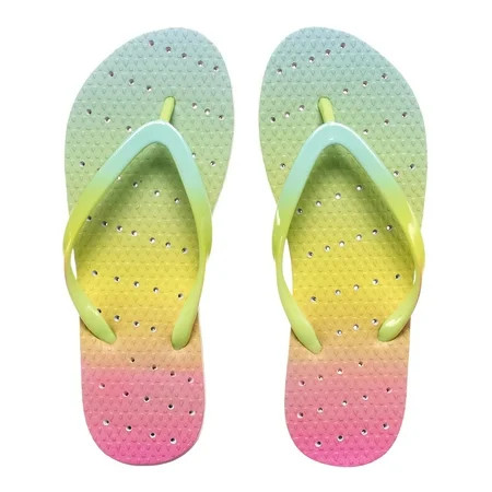 SHOWAFLOPS Women Rainbow Ombre Printed Strap Color: Rainbow/Green Size: 7/8 (8010-7/8) | Walmart (US)