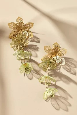 Sunset Painted Floral Drop Earrings | Anthropologie (US)