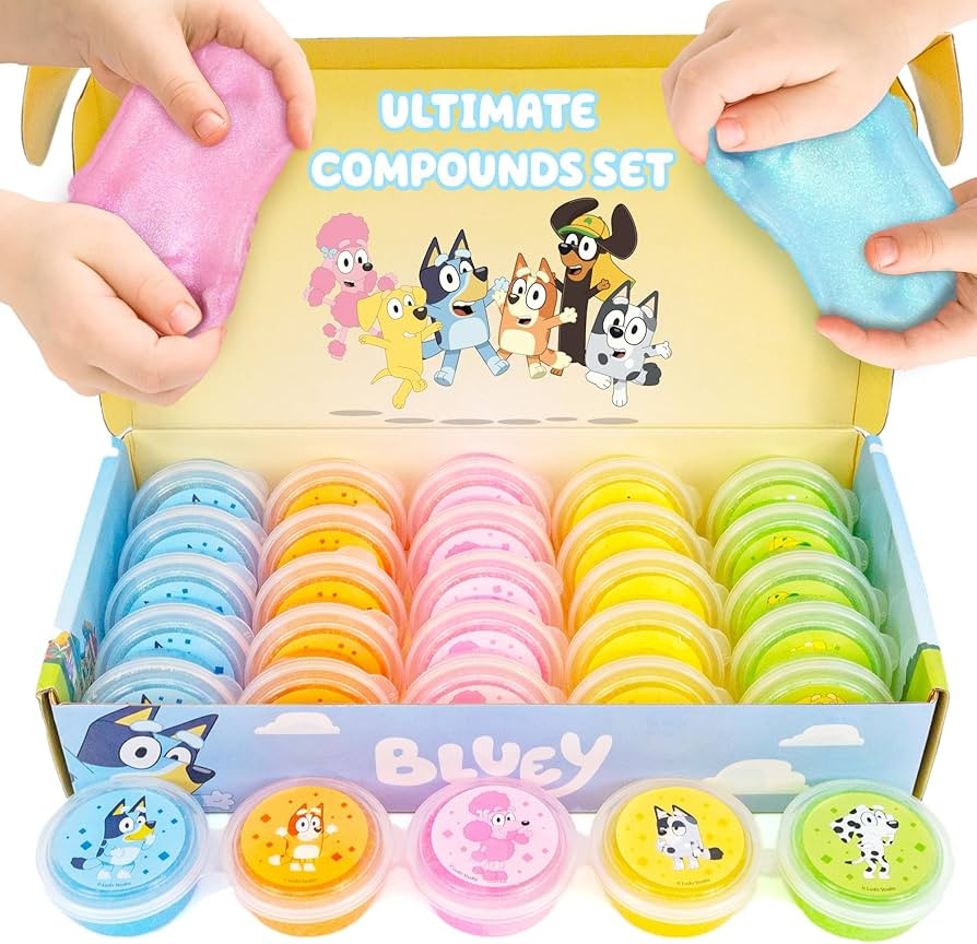 Bluey Ultimate Compounds Set, 25 Pack of Scented Glitter Slime, Resealable Containers with Bluey ... | Amazon (US)