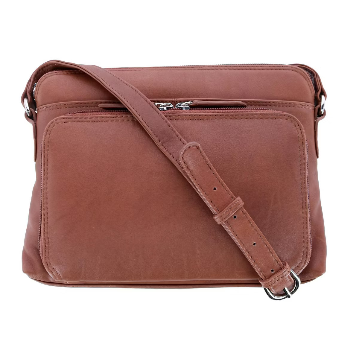 CTM Women's Leather Shoulder Bag Purse with Side Organizer | Target