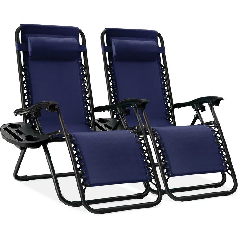 Best Choice Products Set of 2 Zero Gravity Lounge Chair Recliners for Patio, Pool w/ Cup Holder T... | Walmart (US)