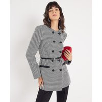 River Island Womens Black Dogtooth Print Structured Blazer | River Island UK & IE