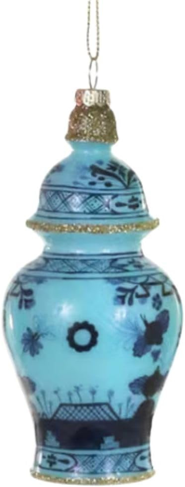 Cody Foster & Co. Gilded Blue Urn Glass Ornament – 5" Elegant Chinoiserie-Inspired Christmas De... | Amazon (US)