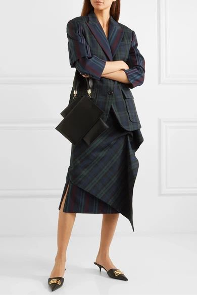 Ruffled paneled tartan and striped wool-blend skirt | NET-A-PORTER (UK & EU)