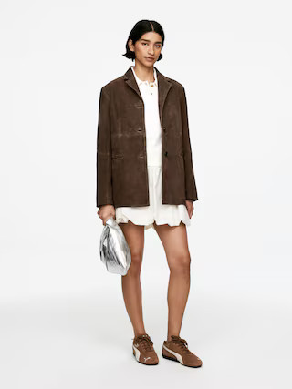 Relaxed Suede Blazer – Dark Brown – Women – ARKET GB | Arket UK