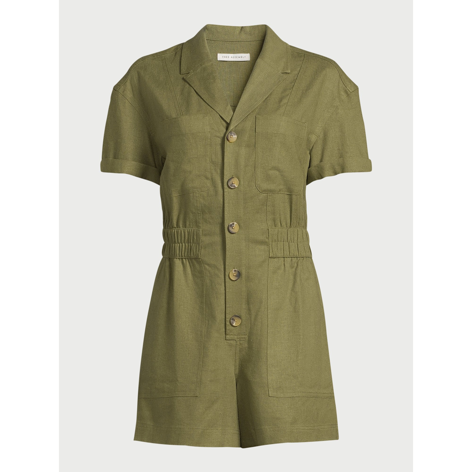 Free Assembly Women’s Utility Romper with Short Sleeves, 4.5” Inseam, Sizes XS-XXL | Walmart (US)