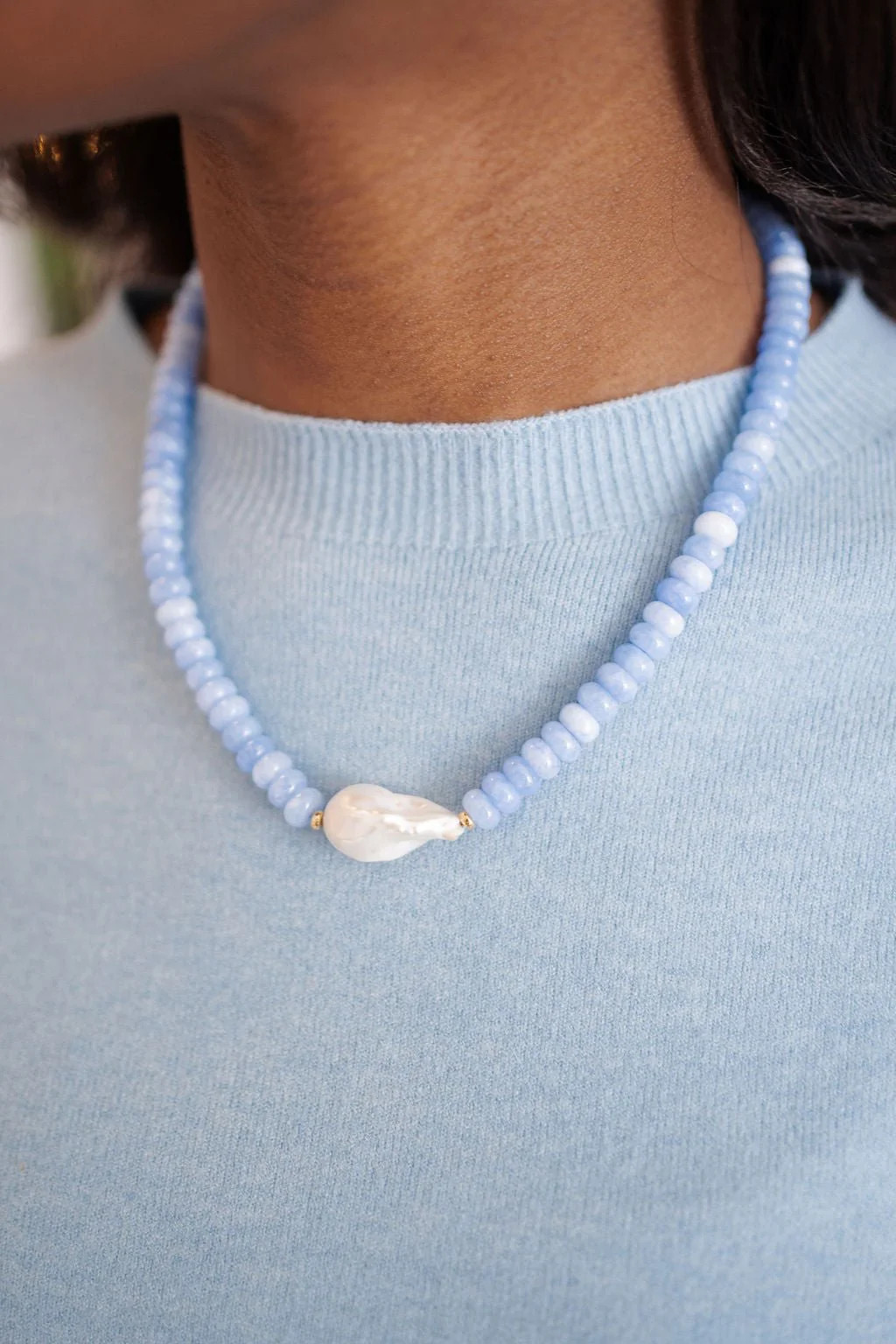 Susie- Quartz Beaded Necklace with freshwater Pearl | Lisi Lerch Inc