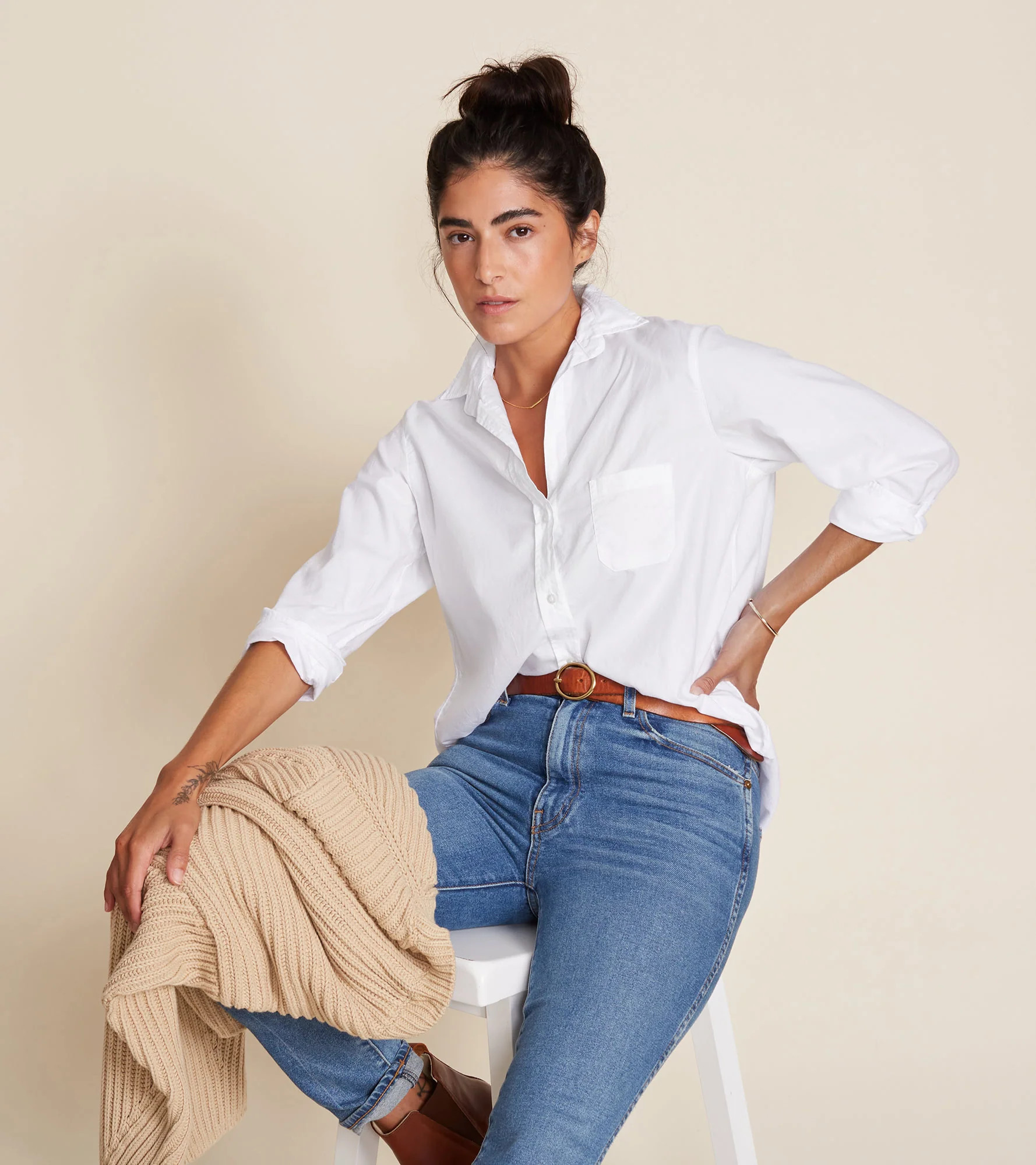 The Hero Button-Up Shirt White, Cozy Cotton | Grayson