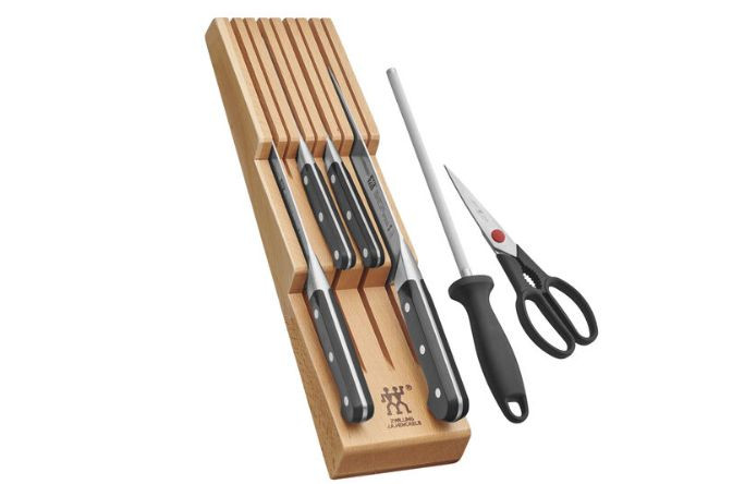 ZWILLING Pro 7-pc, Block Set with Beechwood In-Drawer Knife Tray, natural | The ZWILLING Group Cutlery & Cookware