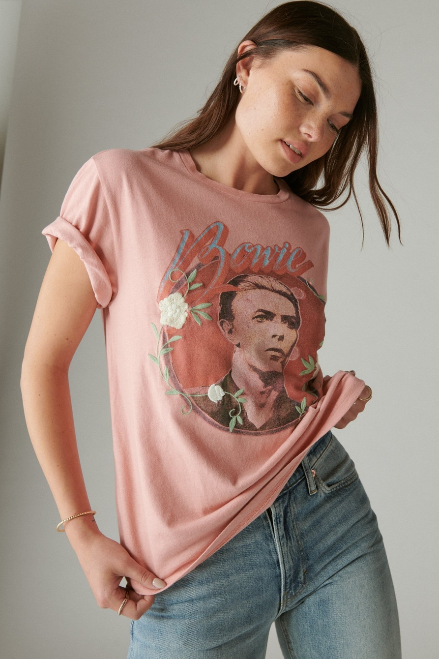 BOWIE EMBROIDERY BOYFRIEND TEE | Lucky Brand