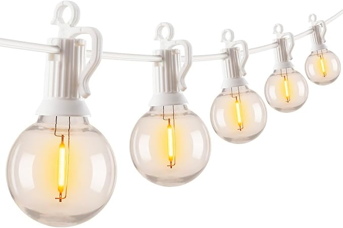 Brightown Outdoor String Lights, 50FT 25 G40 Bulbs Shatterproof Patio Lights, IP65 Waterproof Dim... | Amazon (US)