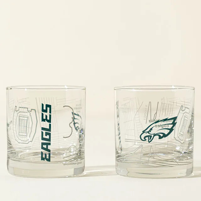 Your NFL City Rocks Glass - Set of 2, Philadelphia Eagles | UncommonGoods