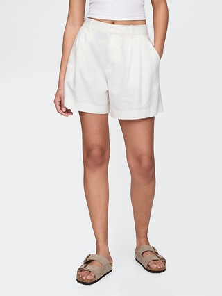 365 High Rise Linen-Blend Shorts | Gap (US)