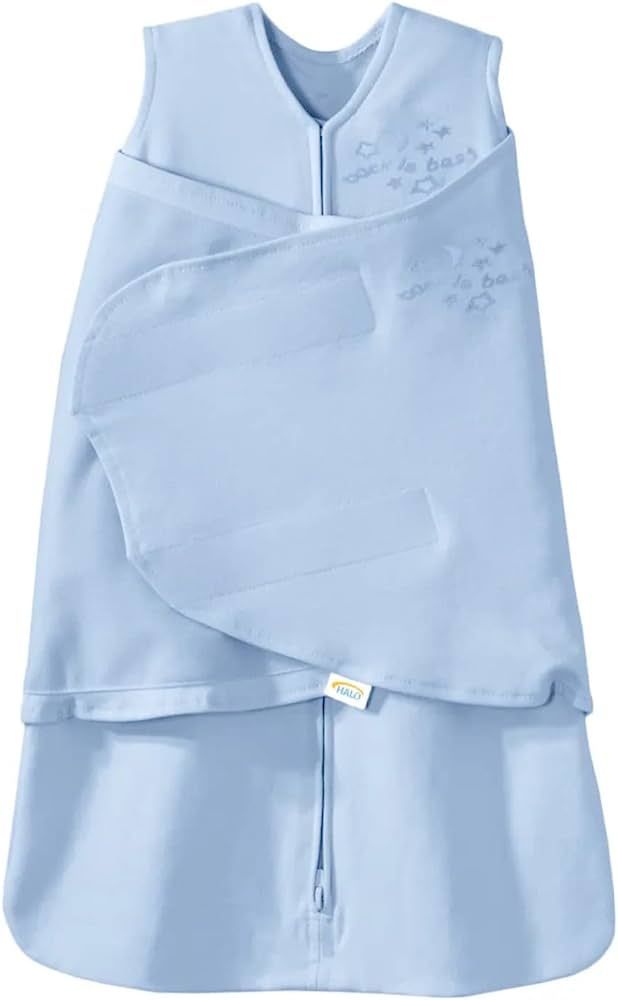 HALO 100% Cotton Sleepsack Swaddle, 3-Way Adjustable Wearable Blanket, TOG 1.5, Baby Blue, Newbor... | Amazon (US)