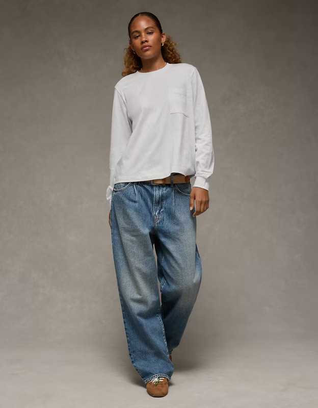 AE Everyday Luxe Long Sleeve T-Shirt | American Eagle Outfitters (US & CA)