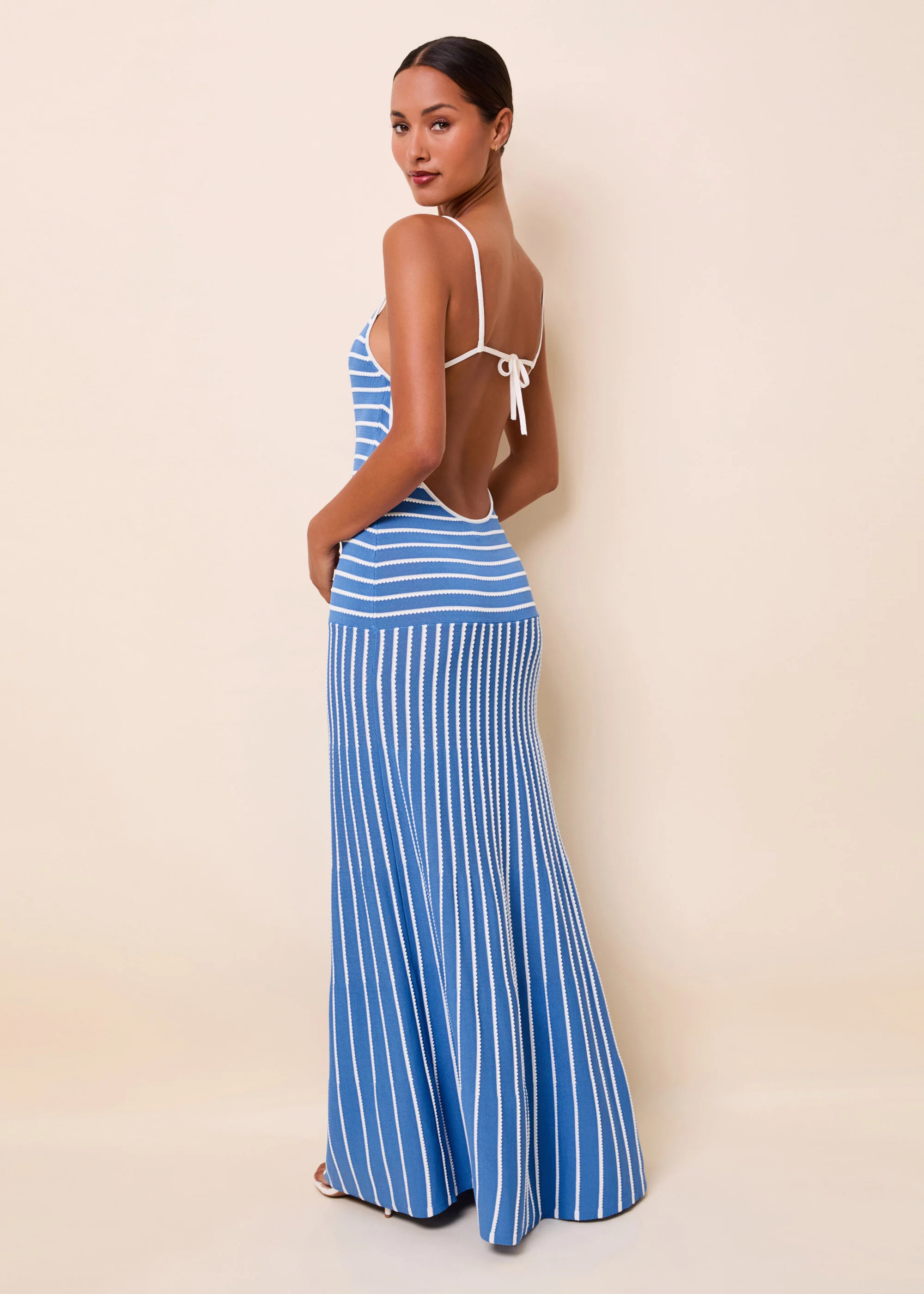 Lottie Dress Tucked StripeMarina Blue | Solid & Striped