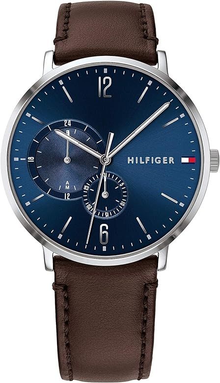 Tommy Hilfiger Men's Quartz Stainless Steel and Leather Strap Casual Watch, Color: Brown (Model: ... | Amazon (US)