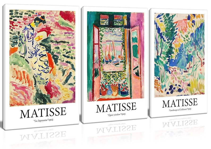 Framed Henri Matisse Abstract Canvas Wall Art Print Set French Floral Rainbow Landscapes Nature P... | Amazon (US)