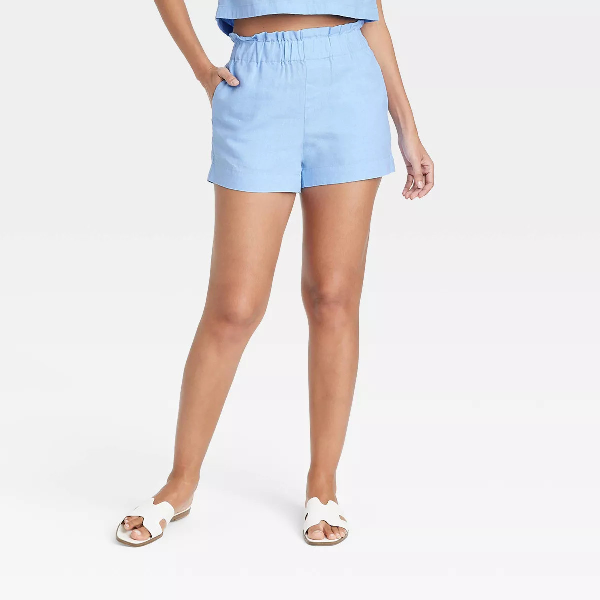 Women's High-Rise Linen Pull-On Shorts - A New Day™ | Target