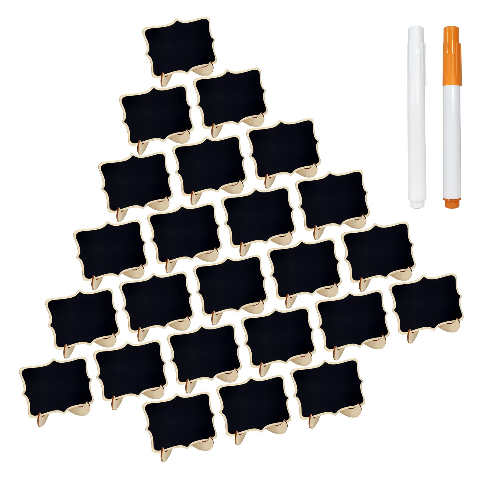 24 Pcs Wooden Mini Chalkboards Signs for Food Signs, Wedding Signs, Message Signs, Event Decorati... | Amazon (US)