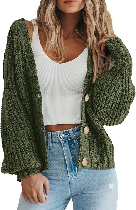 PRETTYGARDEN Women's Chunky Knit Open Front Cardigan Sweaters Fall Outfits | Amazon (US)