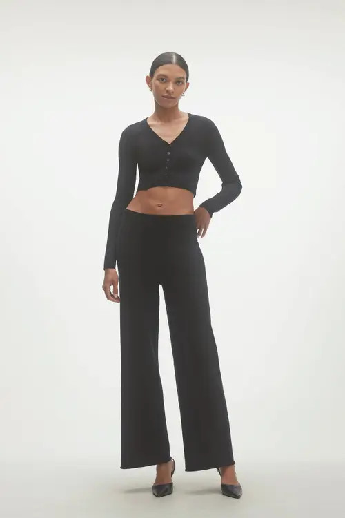 NAKED CASHMERE Josie Wide Leg Pants in Black at Nordstrom, Size Small | Nordstrom