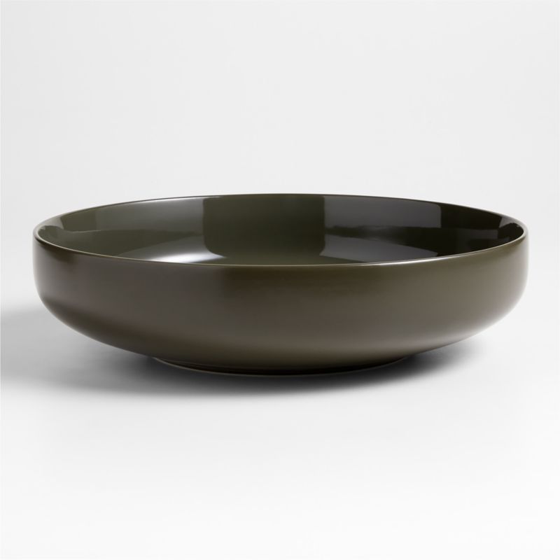 Hudson Burnt Green Stoneware Serving Bowl + Reviews | Crate & Barrel | Crate & Barrel