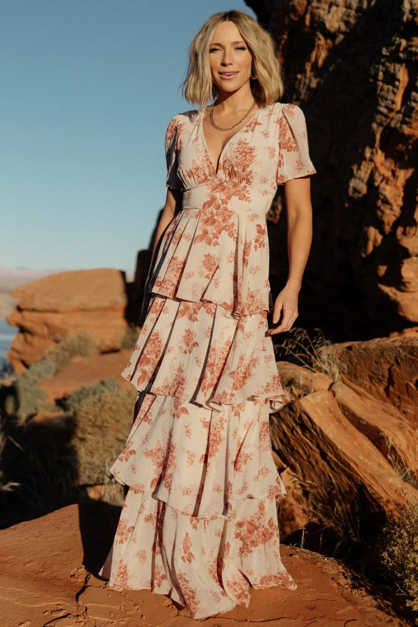 Montaigne Ruffle Maxi Dress | Rose Floral | Baltic Born