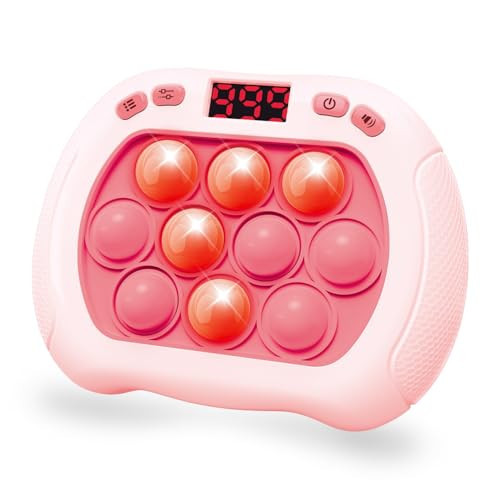 Intoypad Pop Game Light Up Fidget Toy for Kids, 6 Modes LED Screen Quick Push Controller Electric Fidget Popper Bubble Game Car Games Travel Activities Birthday Toys for Girls Pink | Amazon (US)