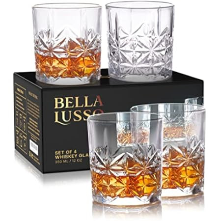 KANARS Old Fashioned Whiskey Glasses with Luxury Box - 10 Oz Rocks Barware For Scotch, Bourbon, Liqu | Amazon (US)