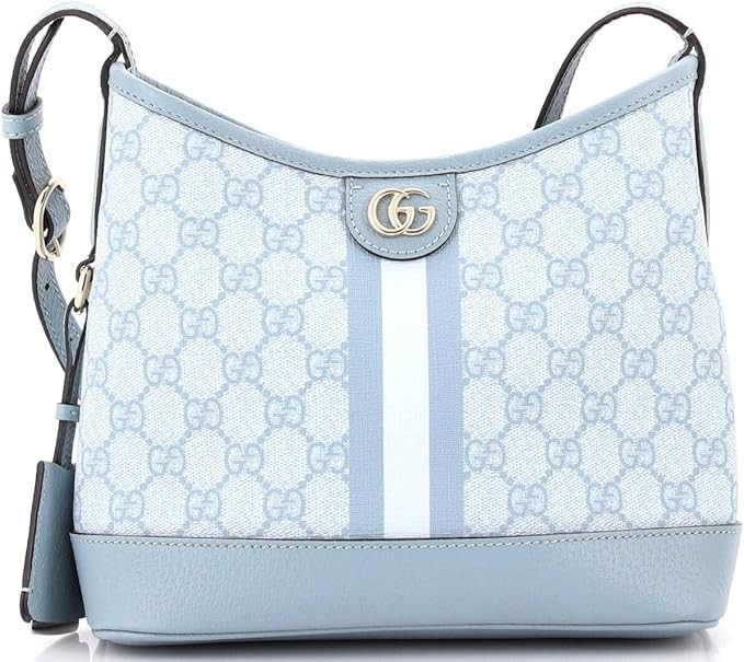 Amazon.com: Gucci, Pre-Loved Ophidia Open Bucket Bag GG Coated Canvas with Leather Small, Blue : ... | Amazon (US)