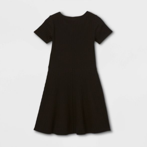 Girls' Square Neck Short Sleeve Ribbed Dress - art class™ | Target