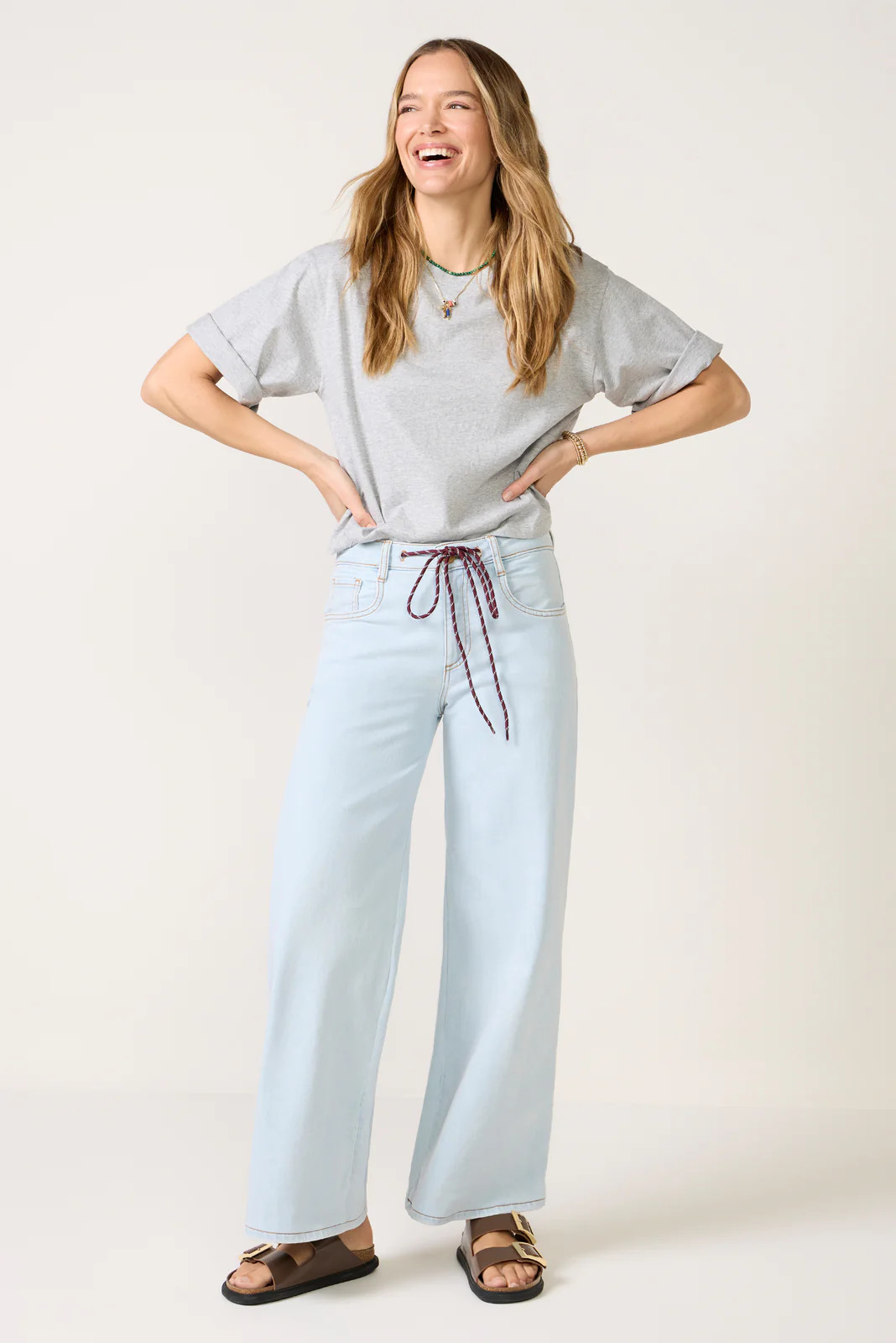 Maya Wide Leg w Tie Waist | Evereve