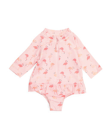 Newborn Girls Flamingo One-piece Rash Guard | TJ Maxx