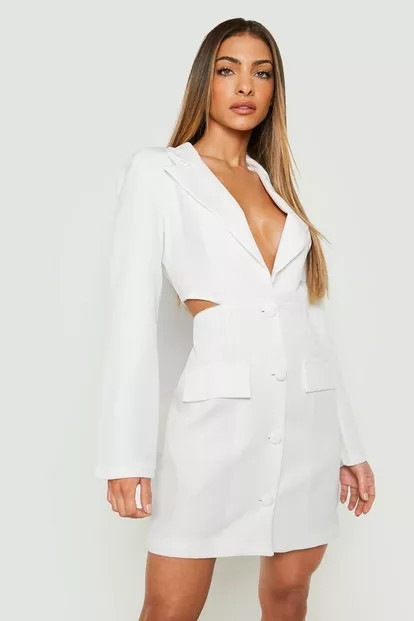 Cut Out Waist Detail Tailored Blazer Dress | Boohoo.com (US & CA)