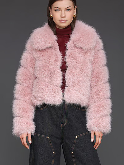 Avec Les Filles Luxe Faux-Fur Paneled Coat, Pink, XL - Women's Jackets & Outerwear - Victoria's Secret | Victoria's Secret (US / CA )