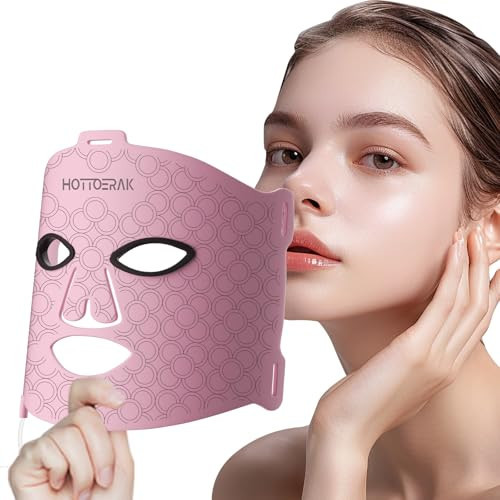 Hottoerak LED Face Mask, Portable Red Light Mask with Timing, Light Mask with 660nm Red Light & 850nm Near-Infrared at Home and Travel | Amazon (US)