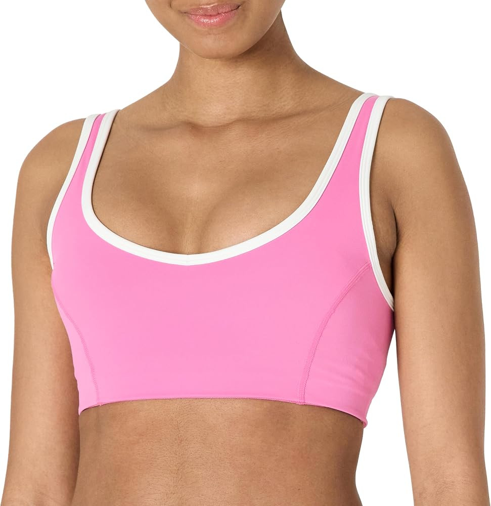 Amazon Essentials Women's Active FormFlex Buttery Soft Light Support V-Neck Sports Bra, Removable... | Amazon (US)