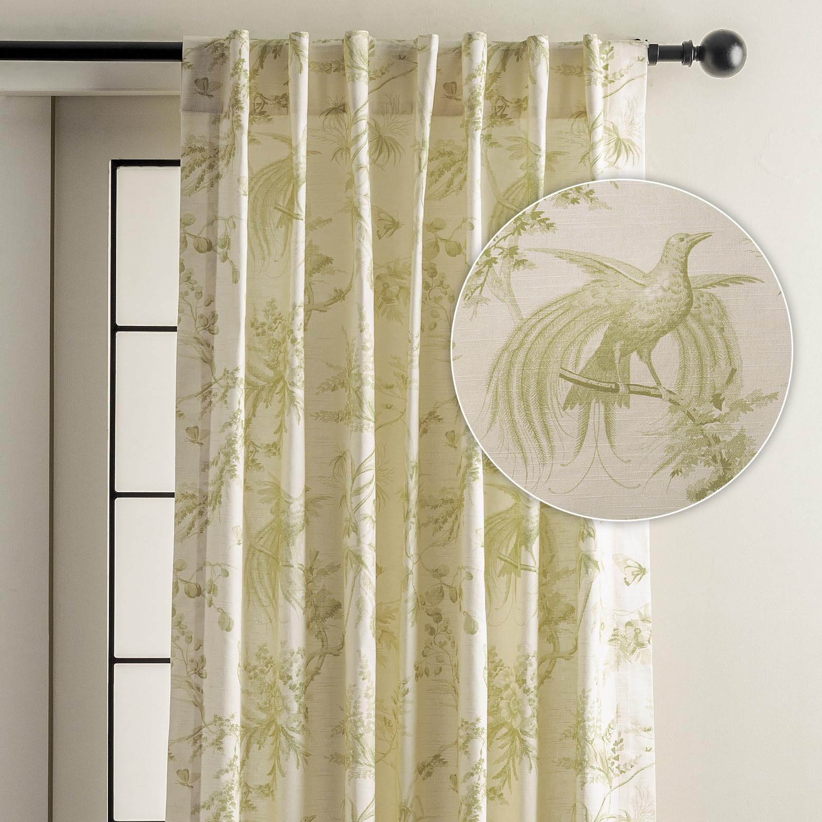 Maison d'Hermine Curtains for Living Room 100% Cotton 96 inch Length One Panel Window Curtains fo... | Amazon (US)