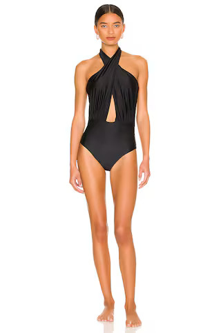 It's Now Cool The Cross Over One Piece in Black from Revolve.com | Revolve Clothing (Global)