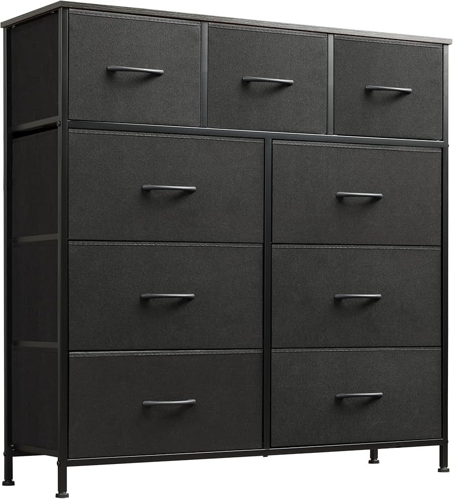 WLIVE 9-Drawer Dresser, Fabric Storage Tower for Bedroom, Hallway, Closet, Tall Chest Organizer U... | Amazon (US)