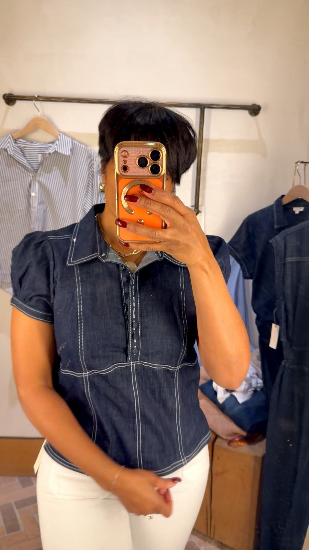 spring outfits 2026

Adding a few classics for spring but I’m currently still in search of the white jeans I need. These front pockets from Anthropologie are cute but I’m not sure they’re curvy girl friendly. I’m 5’5 160 
Tops Med Pants 29