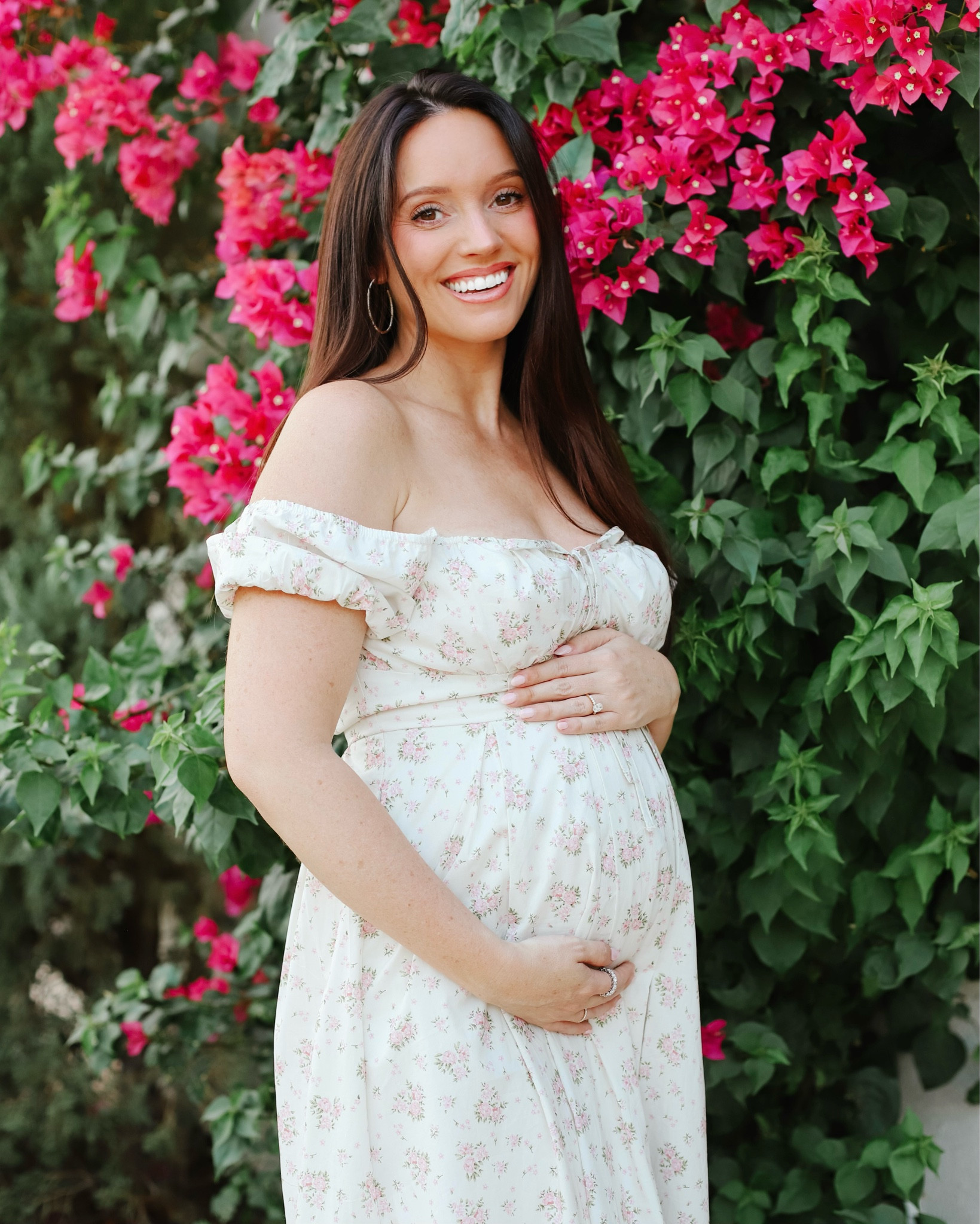 This bump friendly dress / maternity dress is DARLING!!! Use code BRITT10 for 10% off your order 💗 wearing size small and it has an adjustable tye in the back to tighten the waist and bust. Tags: cottage dress, baby shower dress, floral dress, midi dress 

#LTKFindsUnder100 #LTKStyleTip #LTKBump